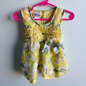 Yellow Floral Baby Dress little lass